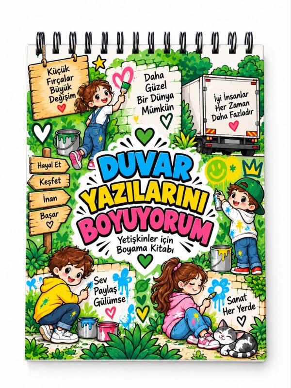 Mandala Boyama Kitabı - Yetişkinler İçin Boyama Sayfaları - Duvar Yazıları